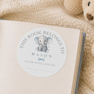 Autocollant de plaque de livre pour bébé éléphant