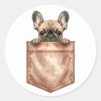 Autocollant de poche pour chien bouledogue françai