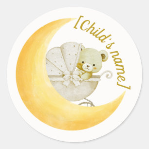 Autocollant de pochette de fête prénatale de lune