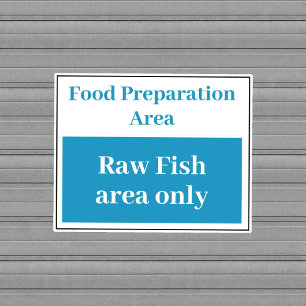 Autocollant de poisson cru de préparation alimenta