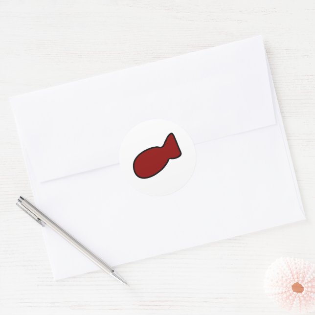 Autocollant de poisson rouge personnalisable (Enveloppe)