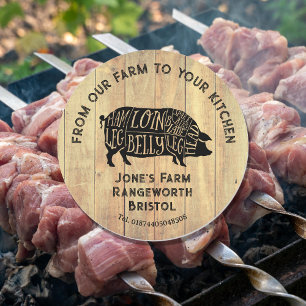 Autocollant de porc frais de la ferme Étiquette