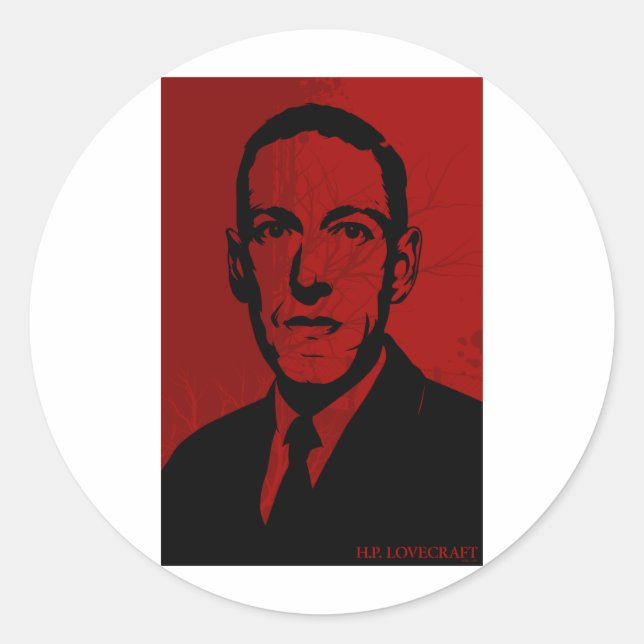Autocollant de portrait HP Lovecraft (Devant)