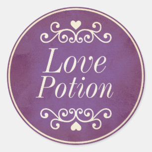 Autocollant de potion d'amour violet vintage