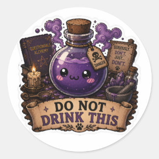 Autocollant de potion fantaisiste drôle à ne pas b