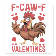 Autocollant de poulet drôle de la Saint-Valentin F