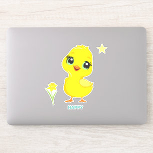 Autocollant de poussin drôle et mignon