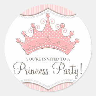 Autocollant de princesse Birthday Pink Crown