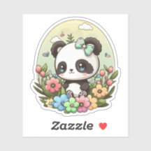 Autocollant de printemps Chibi Cute Panda Kawaii