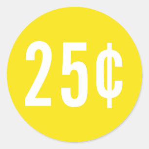 Autocollant de prix jaune personnalisé