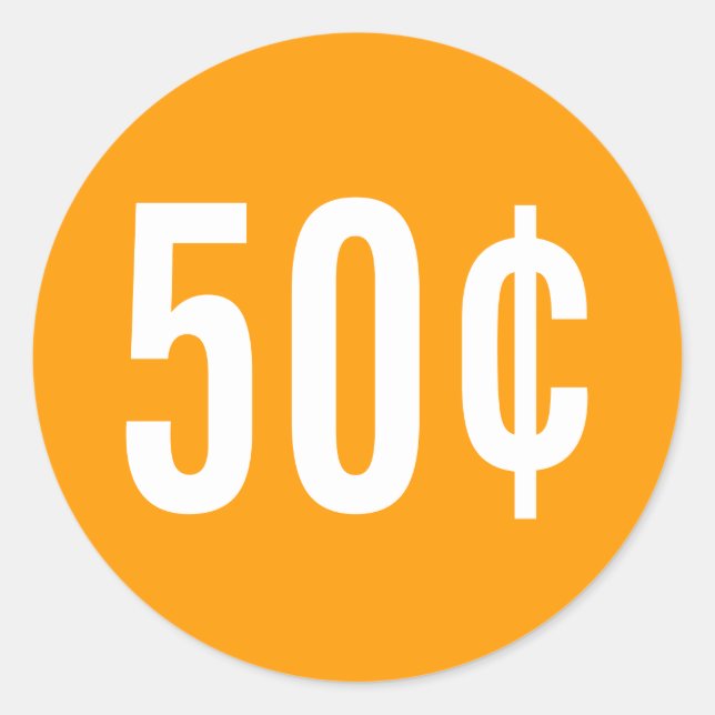 Autocollant de prix orange personnalisé (Devant)