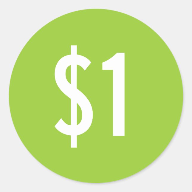 Autocollant de prix vert personnalisé (Devant)