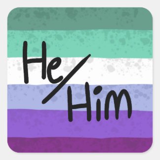 autocollant de pronoms mlm gay il/lui