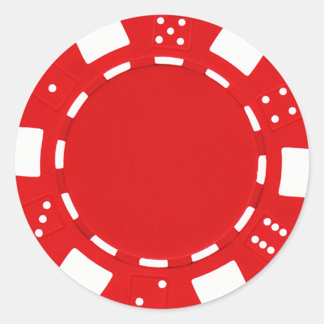 autocollant de puce de pokerchip rouge (Devant)
