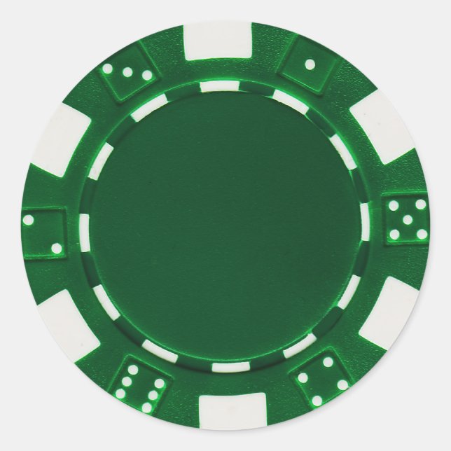 autocollant de puce de pokerchip vert (Devant)