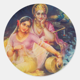 Autocollant de Radha et de Krishna