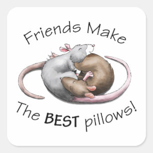Autocollant de rat mignon