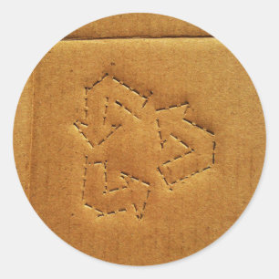 autocollant de recyclage de carton