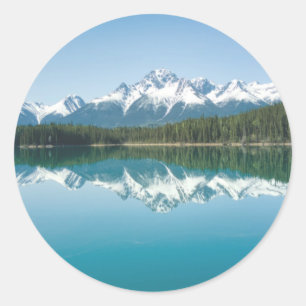 Autocollant de réflexion de montagne enneigée