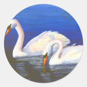 Autocollant de réflexions de cygne