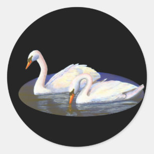 Autocollant de réflexions de cygne