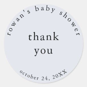 Autocollant de remerciement bleu simple pour Baby 