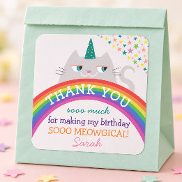 Autocollant de remerciement d'anniversaire Chat ar