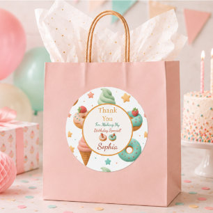 Autocollant de remerciement d'anniversaire Donut P