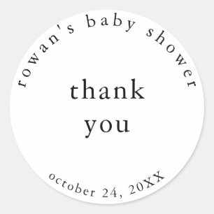 Autocollant de remerciement de Baby Shower Rustiqu