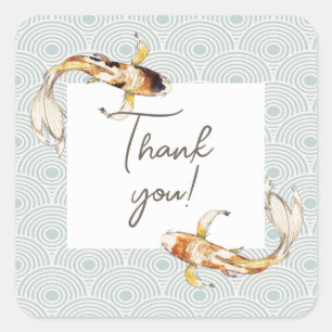 autocollant de remerciement de carpe japonaise à l