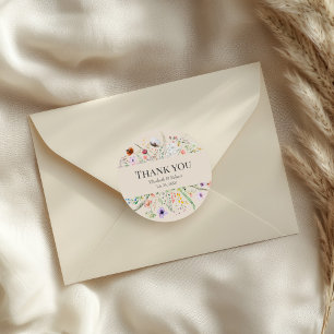 Autocollant de remerciement de mariage Taupe Wildf