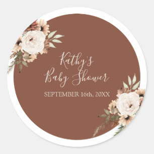 Autocollant de remerciement floral en terracotta B