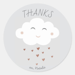 Autocollant de remerciement pour baby shower avec