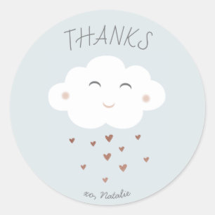 Autocollant de remerciement pour baby shower avec