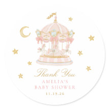 Autocollant de remerciement pour baby shower Carro