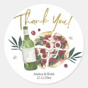 Autocollant de remerciement pour pizza et bière Th