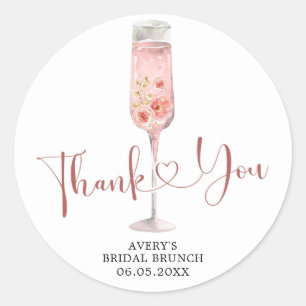 Autocollant de remerciement Soiree Rose Boho Rose