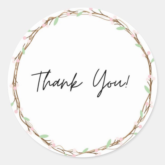 Autocollant de remerciement thème fleur (Devant)