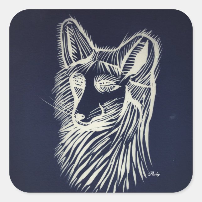 autocollant de renard de nuit pawley (Devant)