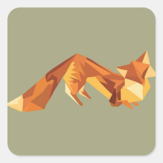 Autocollant de renard d'Origami
