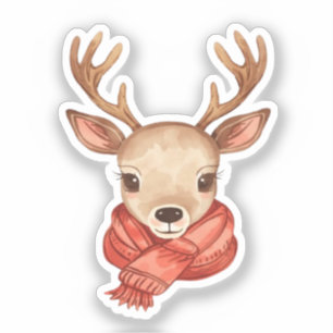 Autocollant de renne Cerf de Noël mignon