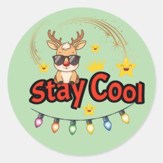 Autocollant de renne de Noël Stay Cool