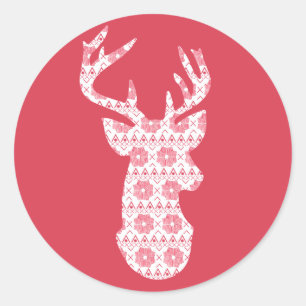 Autocollant de rennes de Noël Knit d'hiver
