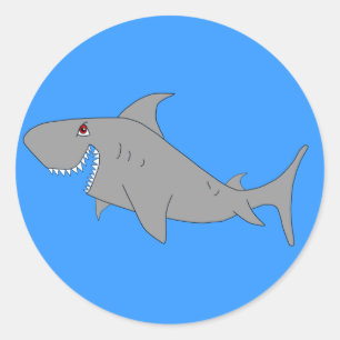 Autocollant de requin de bande dessinée