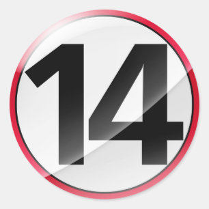 Autocollant de rouge du numéro 14