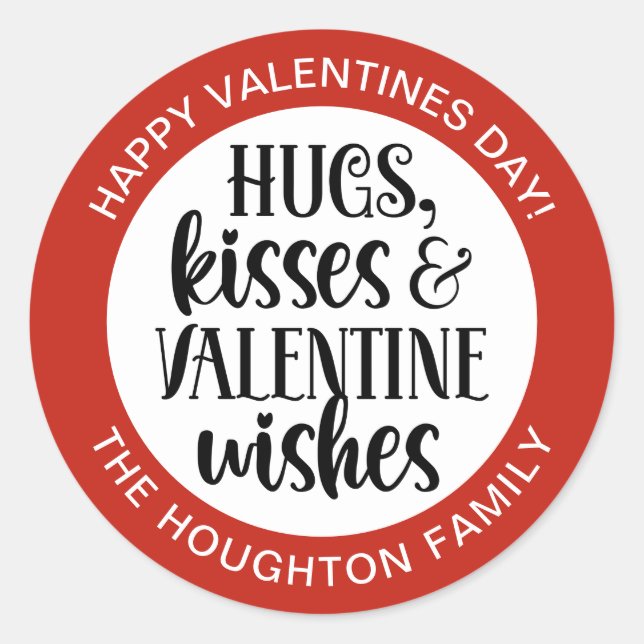 Autocollant de Saint-Valentin rouge personnalisé (Devant)