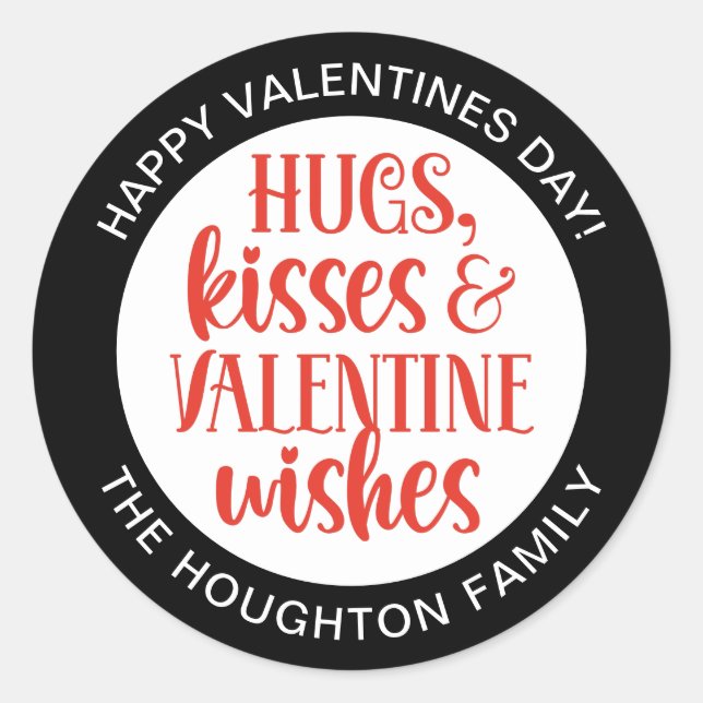 Autocollant de Saint-Valentin rouge personnalisé (Devant)