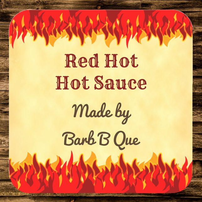 Autocollant de sauce chaude BBQ Retro Personnalisé (Créateur téléchargé)