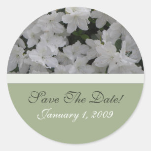 Autocollant de sauvegarde de date Azalées blanches