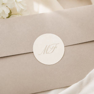 Autocollant de sceau de monogramme de mariage ivoi